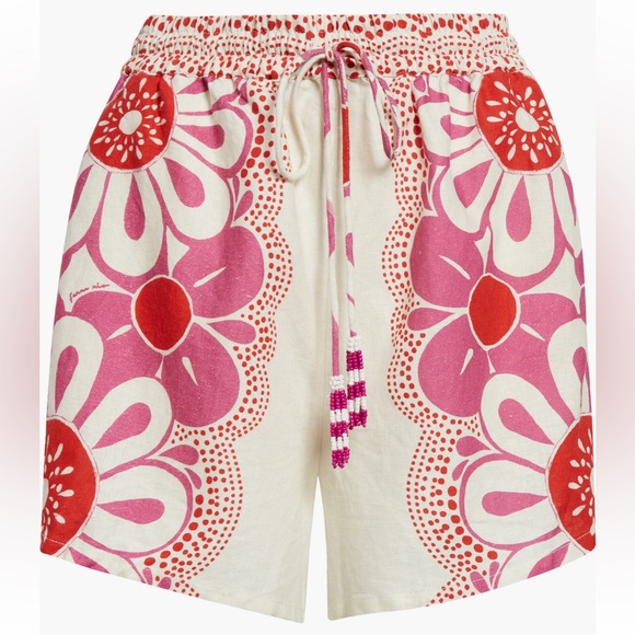 NEW Farm Rio Maia Floral Linen Blend Drawstring Shorts - Picture 5 of 6